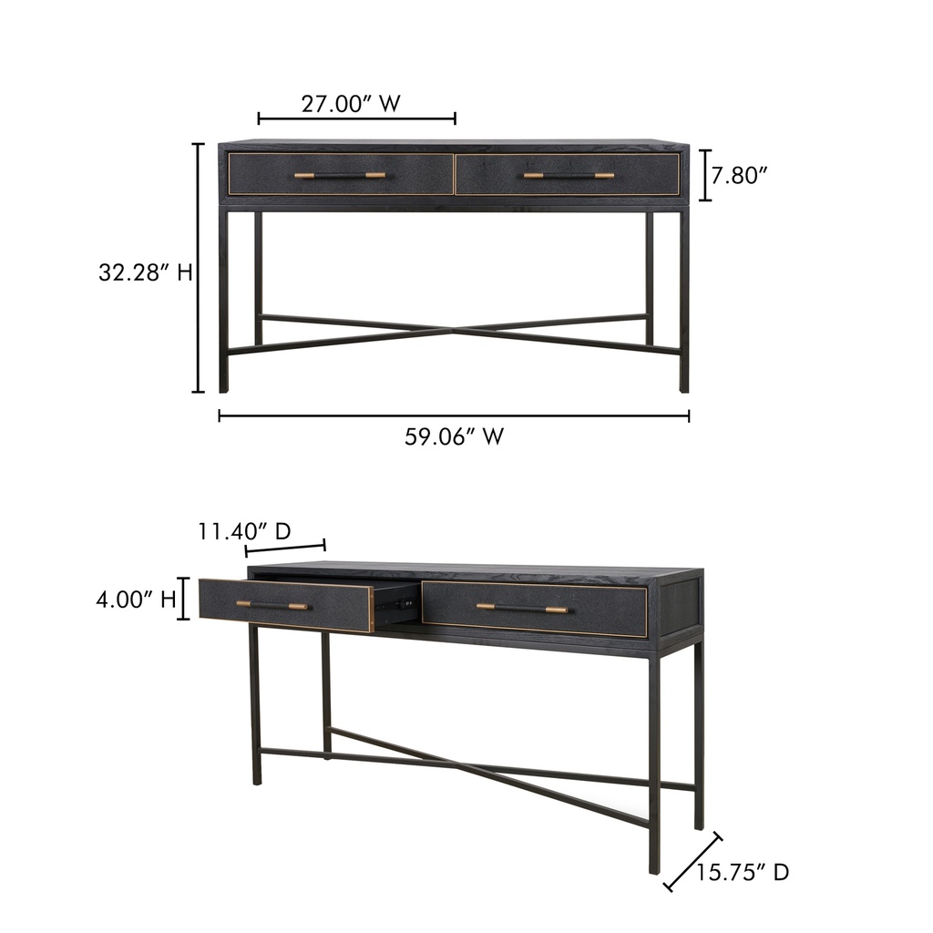 Mako Console Table Black - 11