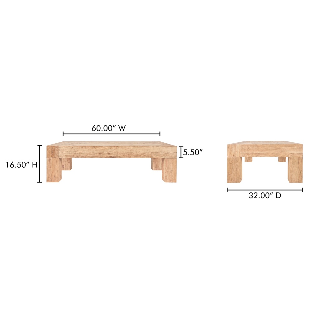 Evander Coffee Table Rectangle Aged Oak - 9