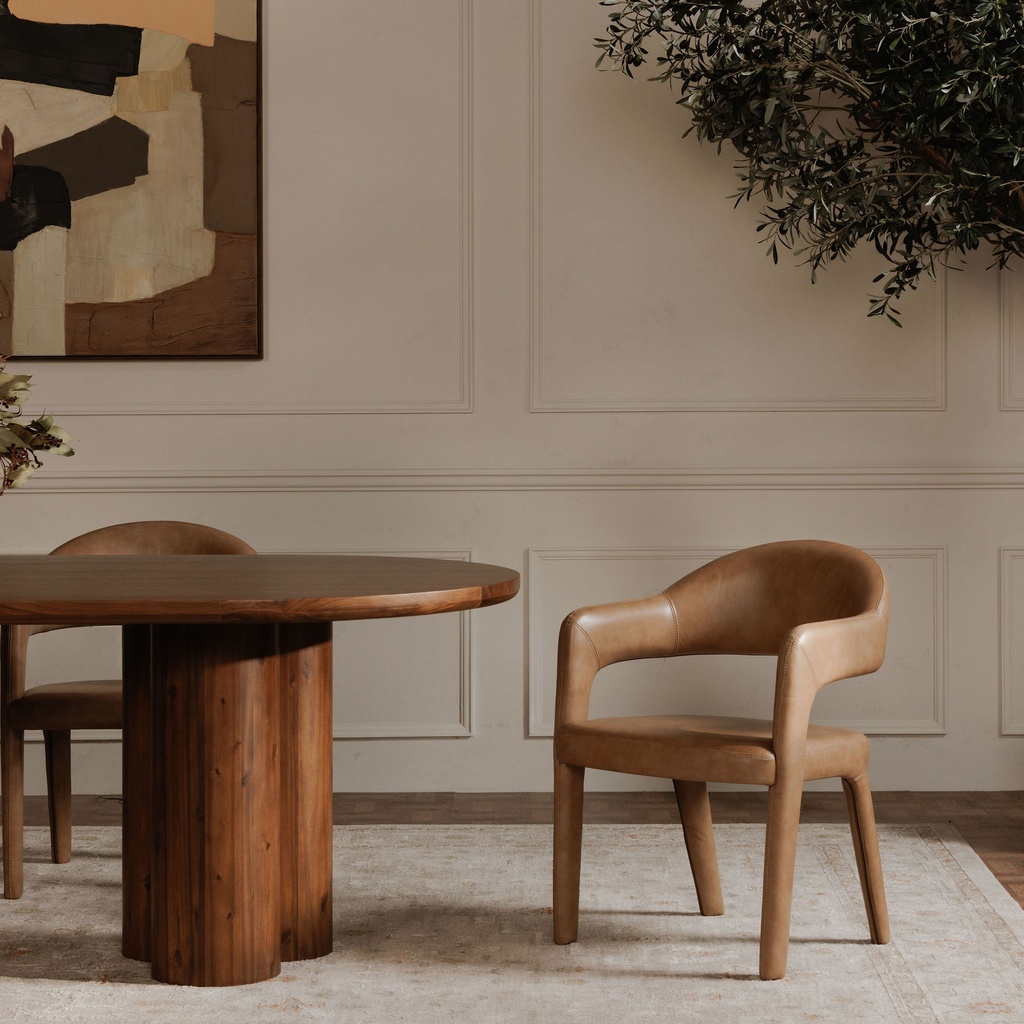 Martens Dining Chair Brown Leather - 6