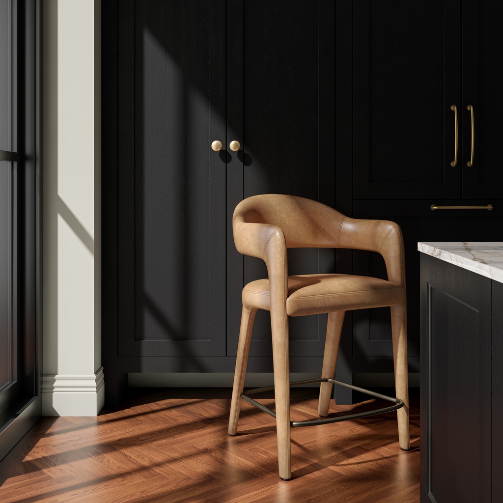 Martens Counter Stool Brown Leather - 5