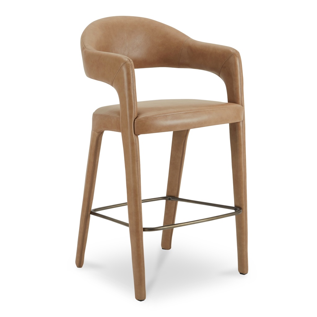 Martens Bar Stool Brown Leather - 1