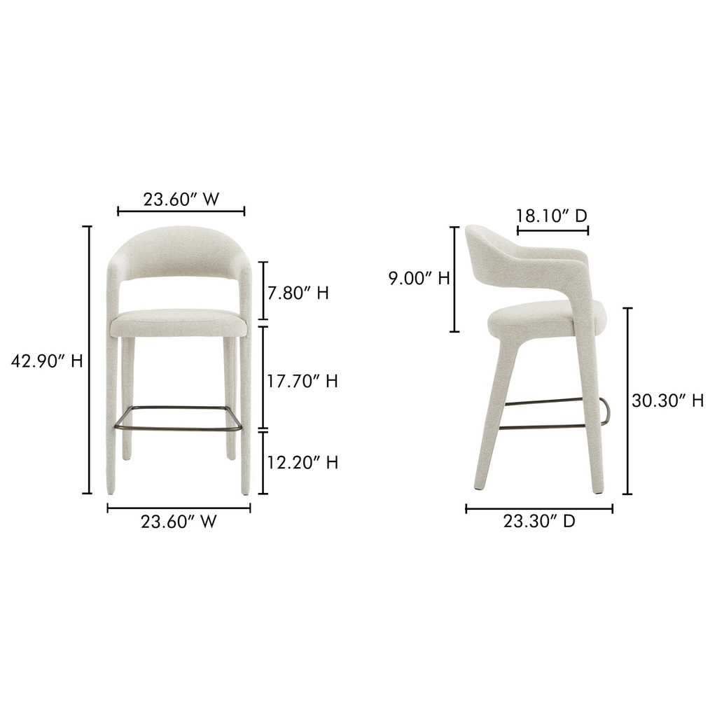 Martens Bar Stool Beige - 5