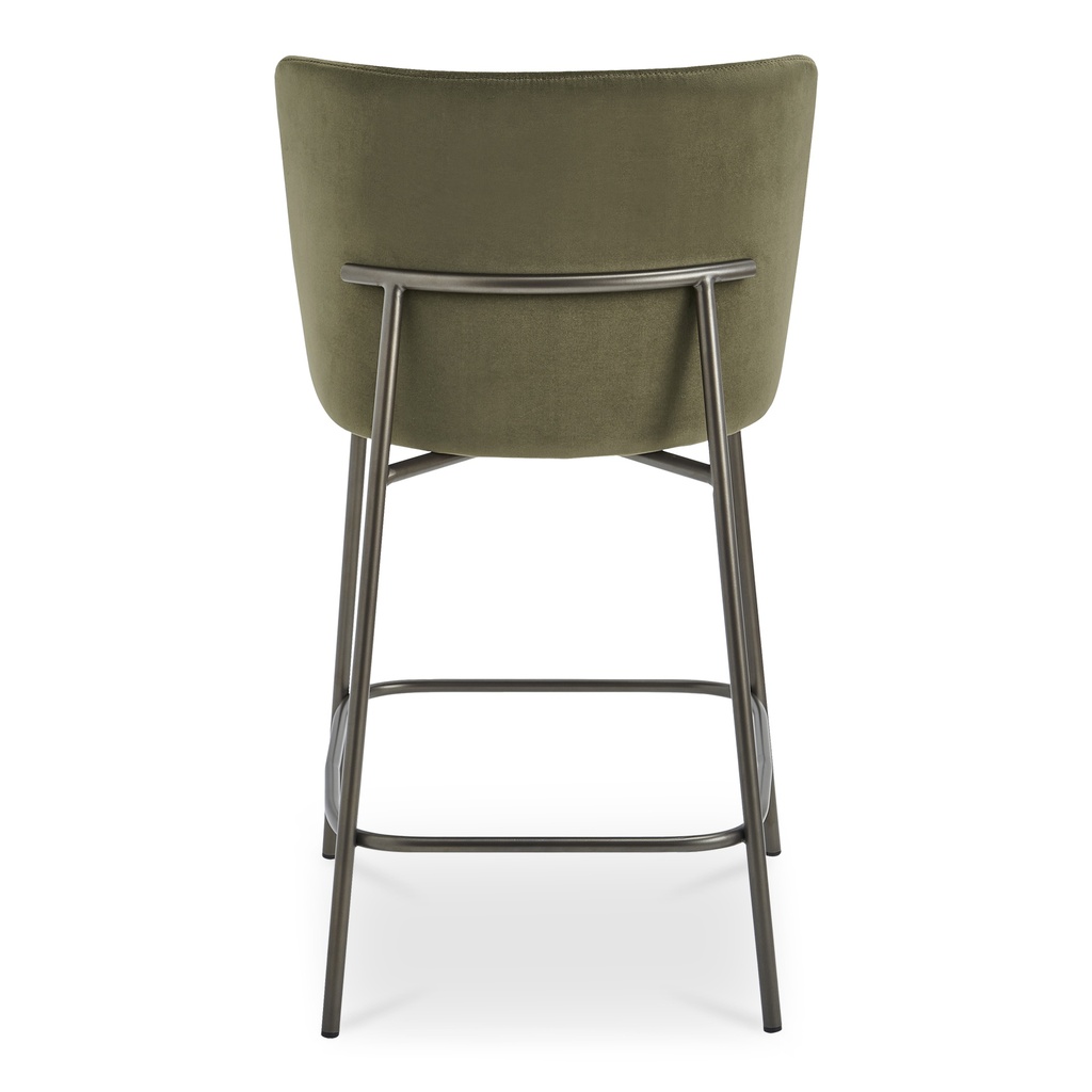 Early Counter Stool Faux Green Mohair - 3
