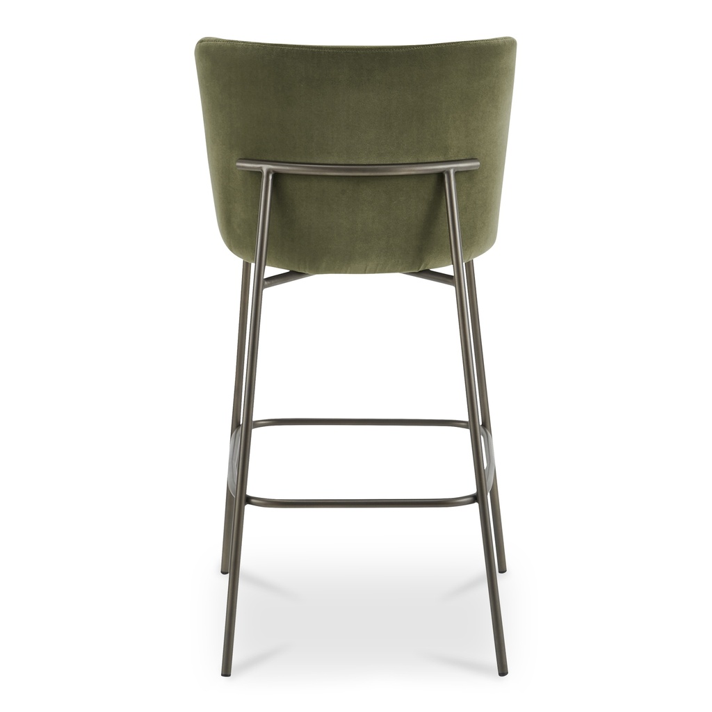 Early Bar Stool Faux Green Mohair - 3