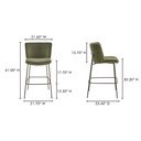 Early Bar Stool Faux Green Mohair - 7