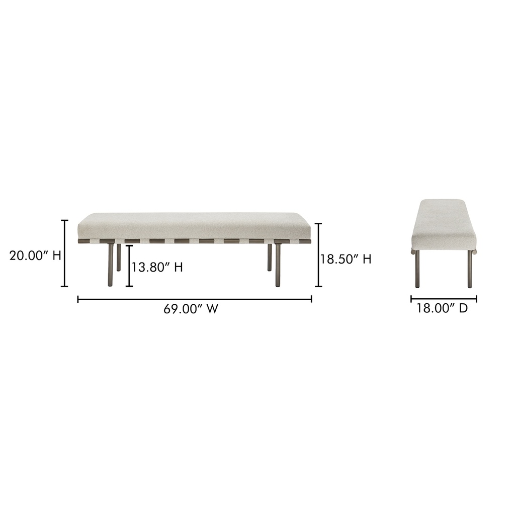 Carson Dining Bench Beige - 6