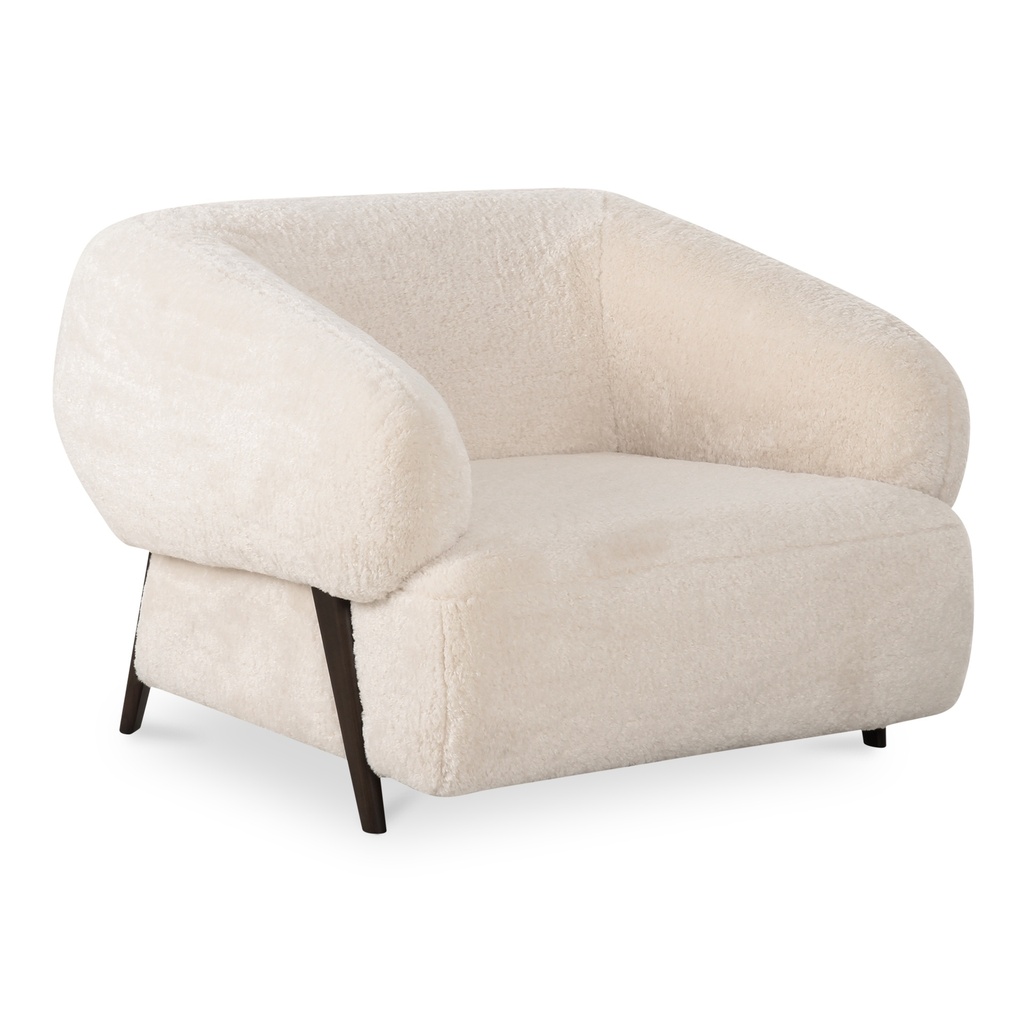 Devlin Lounge Chair Cream Faux Fur - 1