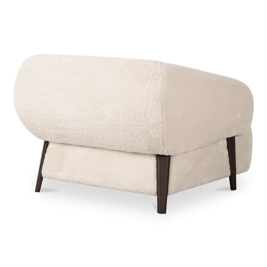 Devlin Lounge Chair Cream Faux Fur - 2