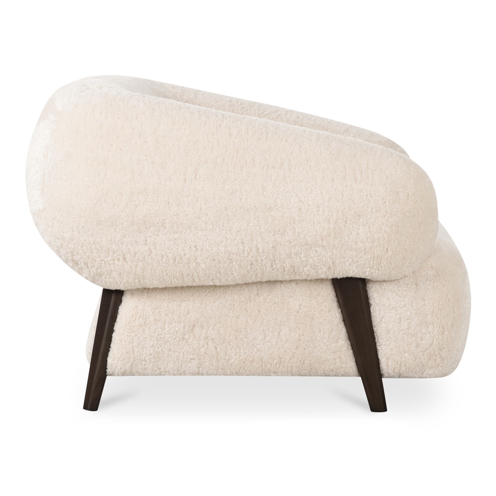 Devlin Lounge Chair Cream Faux Fur - 3