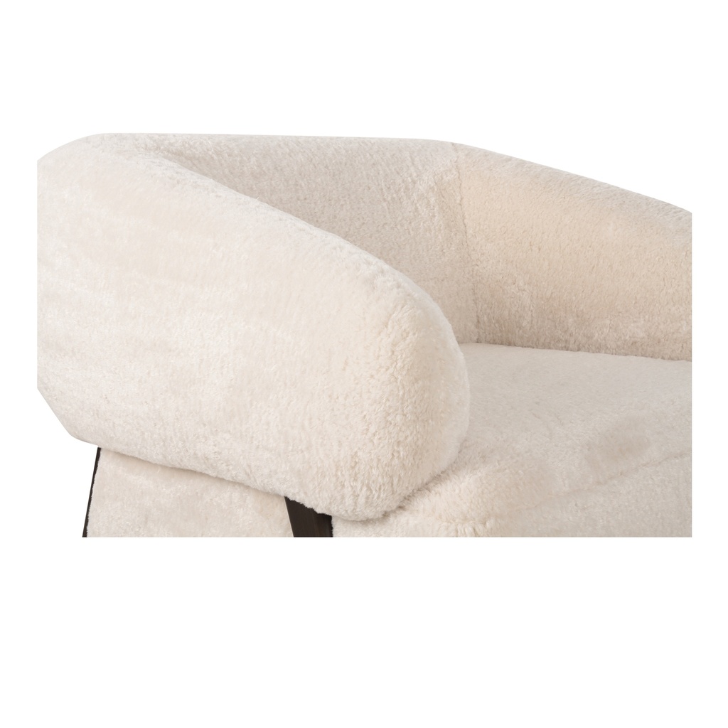 Devlin Lounge Chair Cream Faux Fur - 5