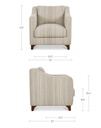 Hewitt Accent Chair Beige Stripe - 9