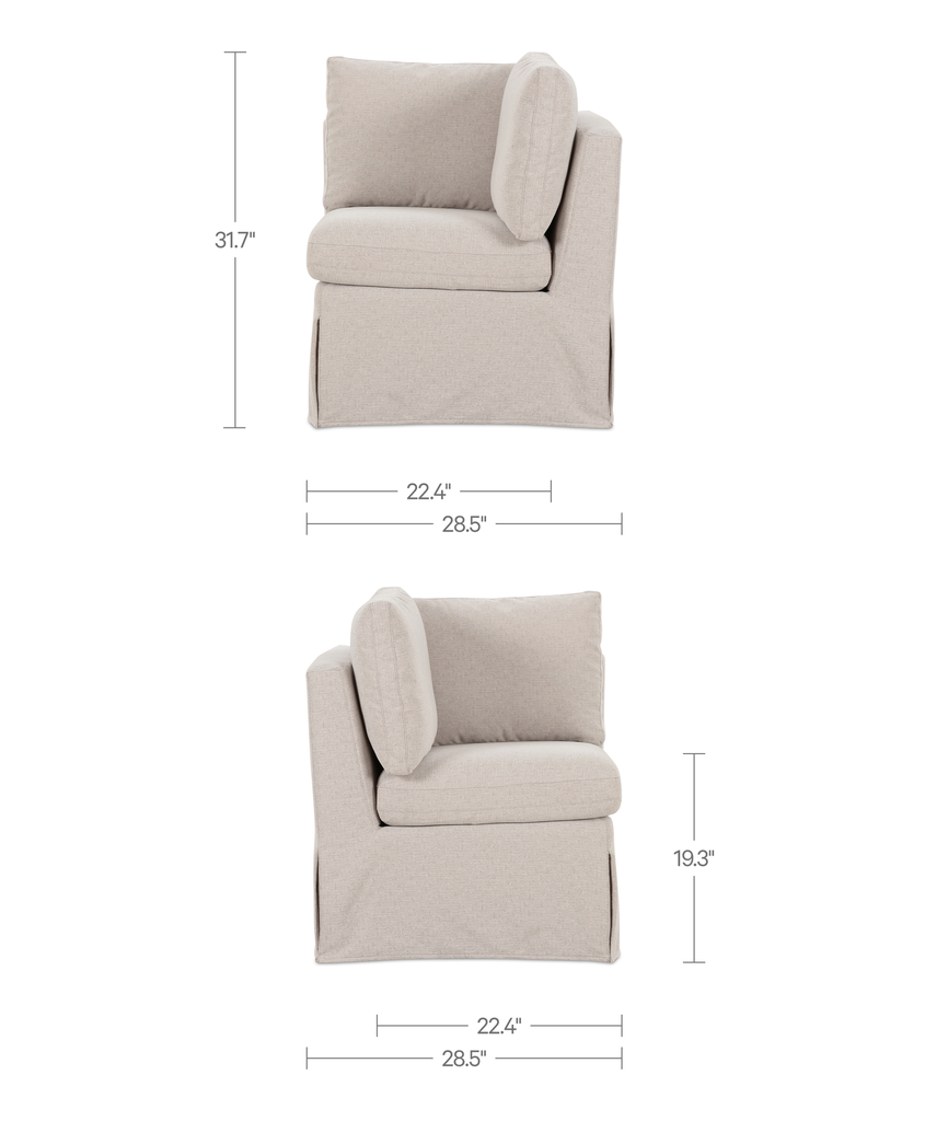 Fable Slipcover Dining Corner Chair Beige - 9