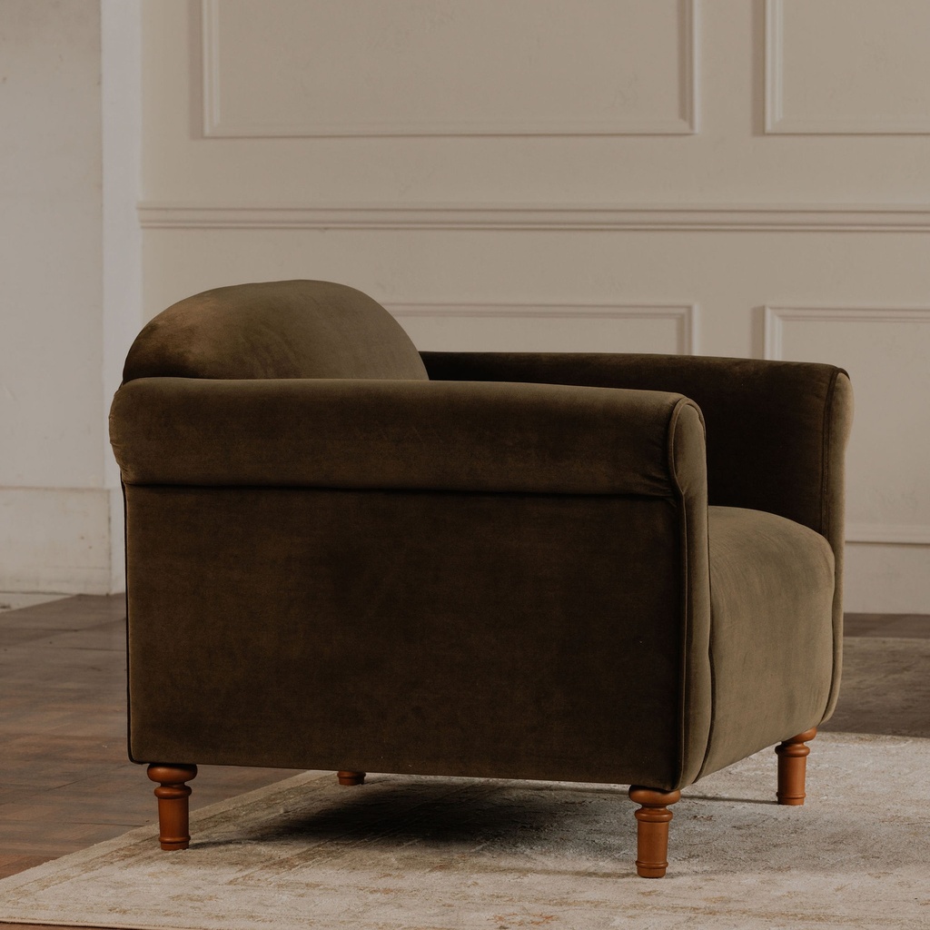 Harmony Accent Chair Dark Green Faux Mohair - 7