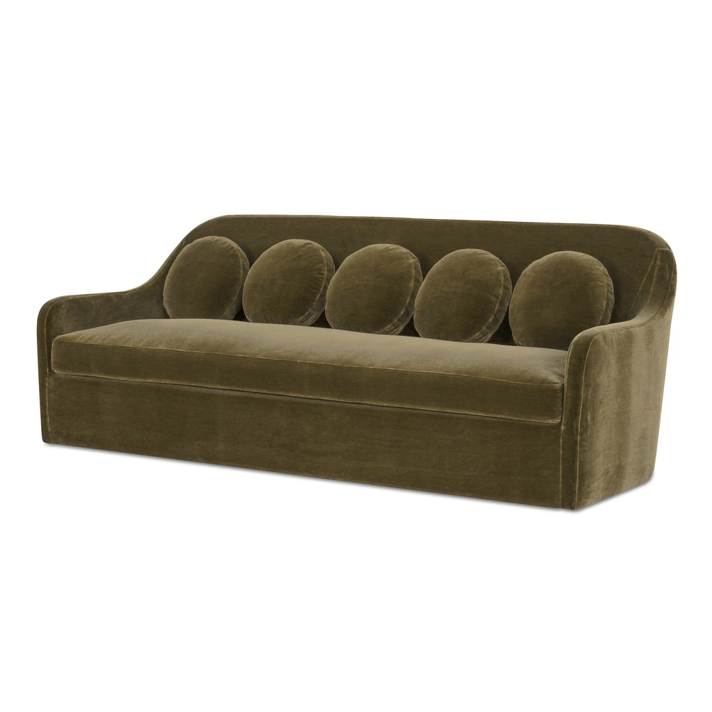 Rialto Sofa Dark Green Faux Mohair - 2