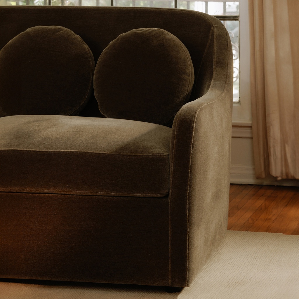 Rialto Sofa Dark Green Faux Mohair - 8