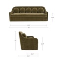 Rialto Sofa Dark Green Faux Mohair - 10