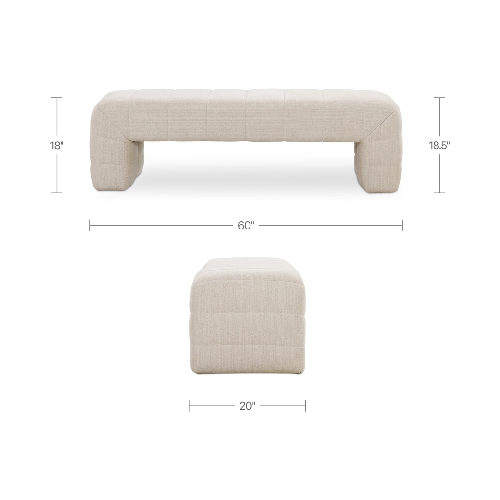 Verity Bench Oatmeal - 6