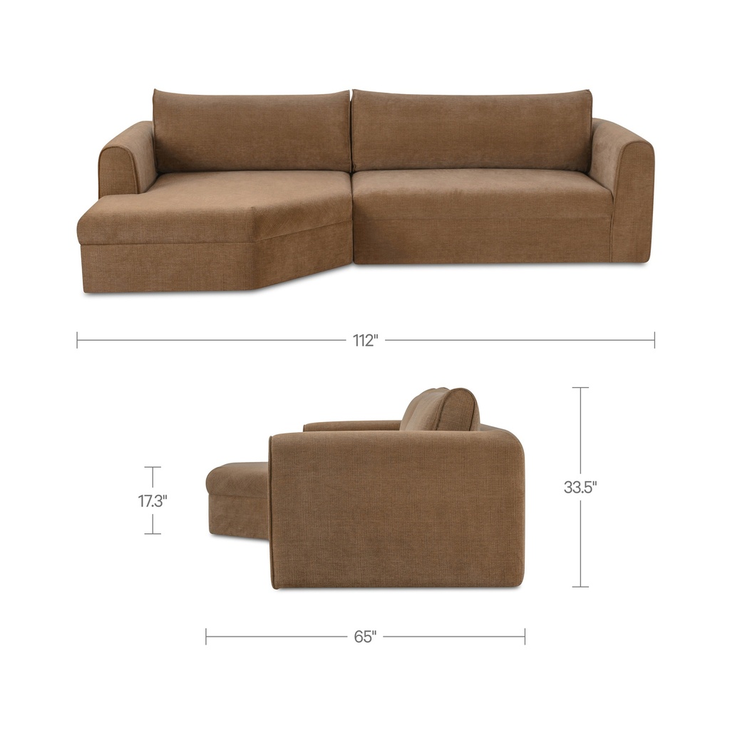 Madrid Left Sectional Taupe - 11