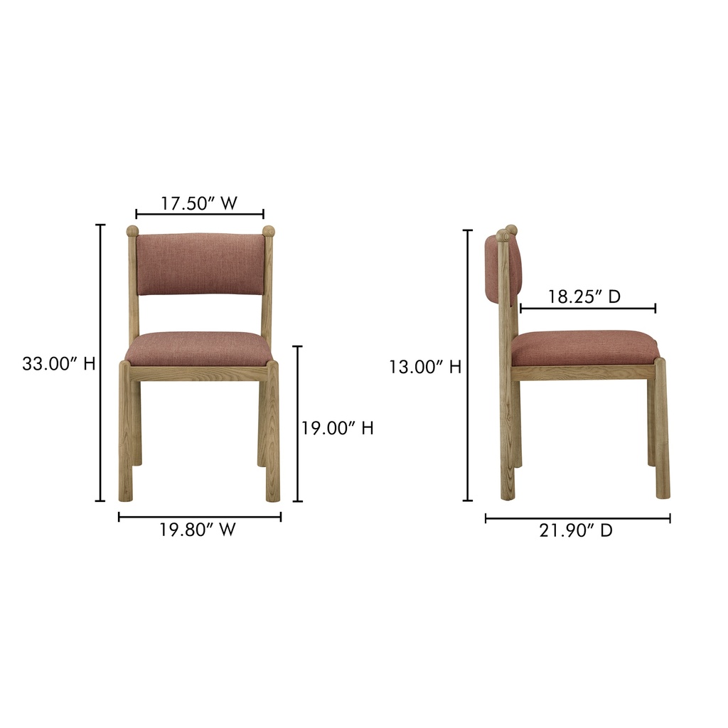 Villetta Dining Chair Deep Pink - Set Of Two - 8