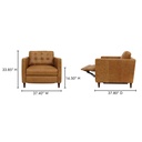 Bridgers Power Recliner Chair Tan Leather - 9