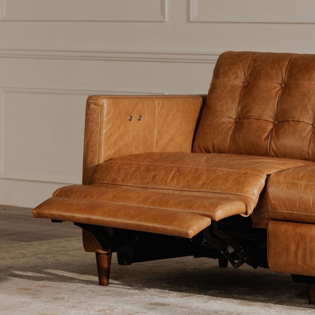 Bridgers Power Recliner Sofa Tan Leather - 7