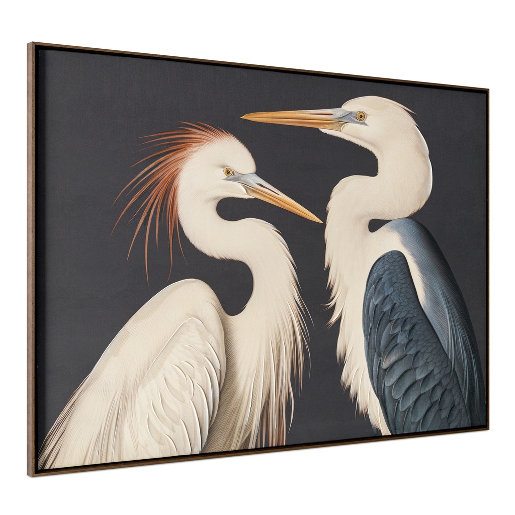 Two Cranes Framed Painting - 1