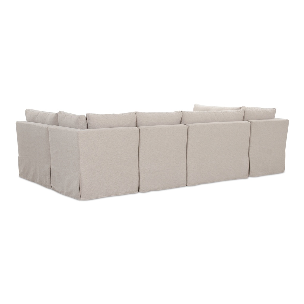 Fable Slipcover Dining Banquette U-Shape Beige 121 in. - 1