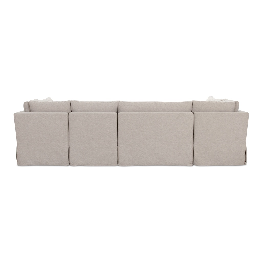 Fable Slipcover Dining Banquette U-Shape Beige 121 in. - 4