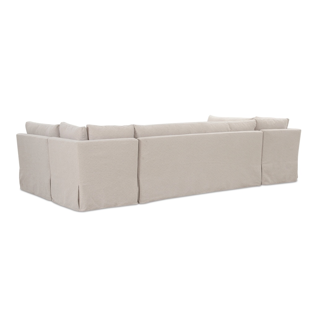 Fable Slipcover Dining Banquette U-Shape Beige 129 in. - 1