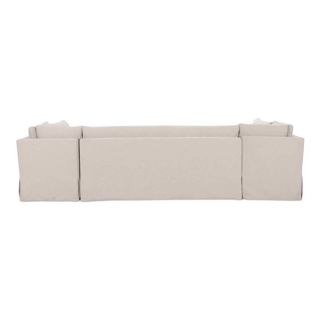Fable Slipcover Dining Banquette U-Shape Beige 129 in. - 4