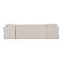 Fable Slipcover Dining Banquette U-Shape Beige 129 in. - 4