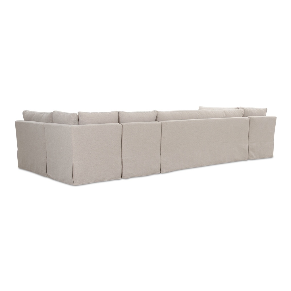 Fable Slipcover Dining Banquette U-Shape Beige 154 in. - 1