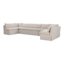 Fable Slipcover Dining Banquette U-Shape Beige 154 in. - 2