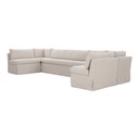 Fable Slipcover Dining Banquette U-Shape Beige 168 in. - 2