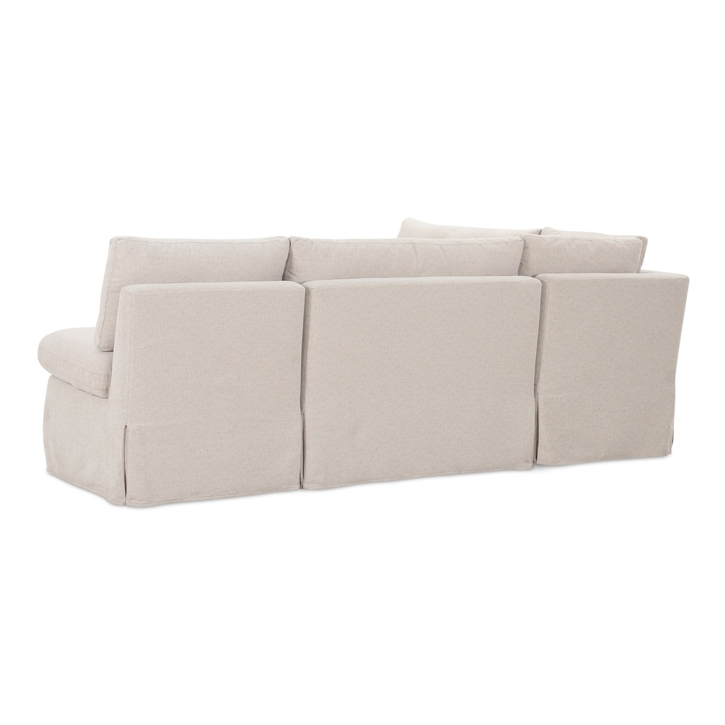 Fable Slipcover Dining Banquette L-Shape Beige 96 in. - 1