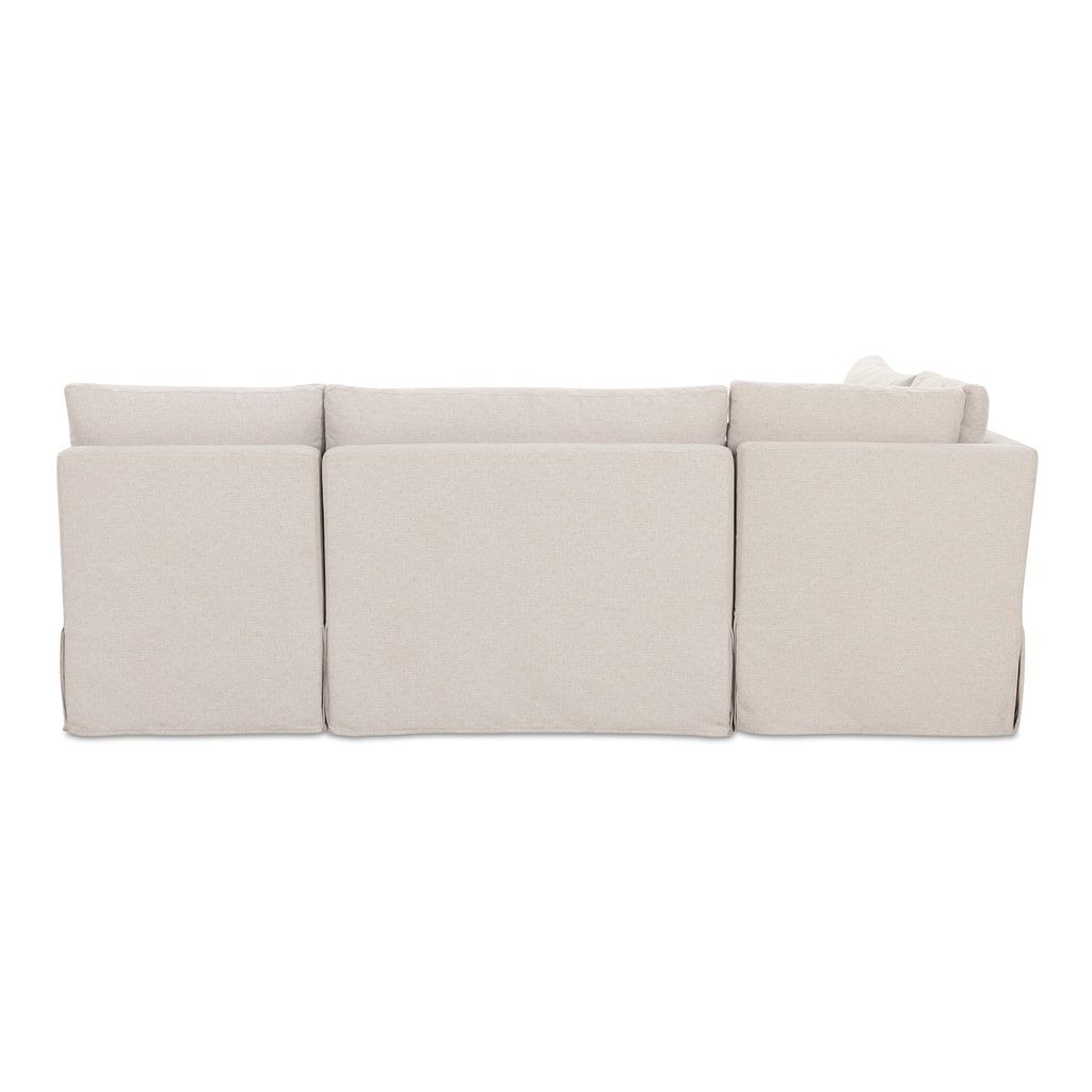 Fable Slipcover Dining Banquette L-Shape Beige 96 in. - 4