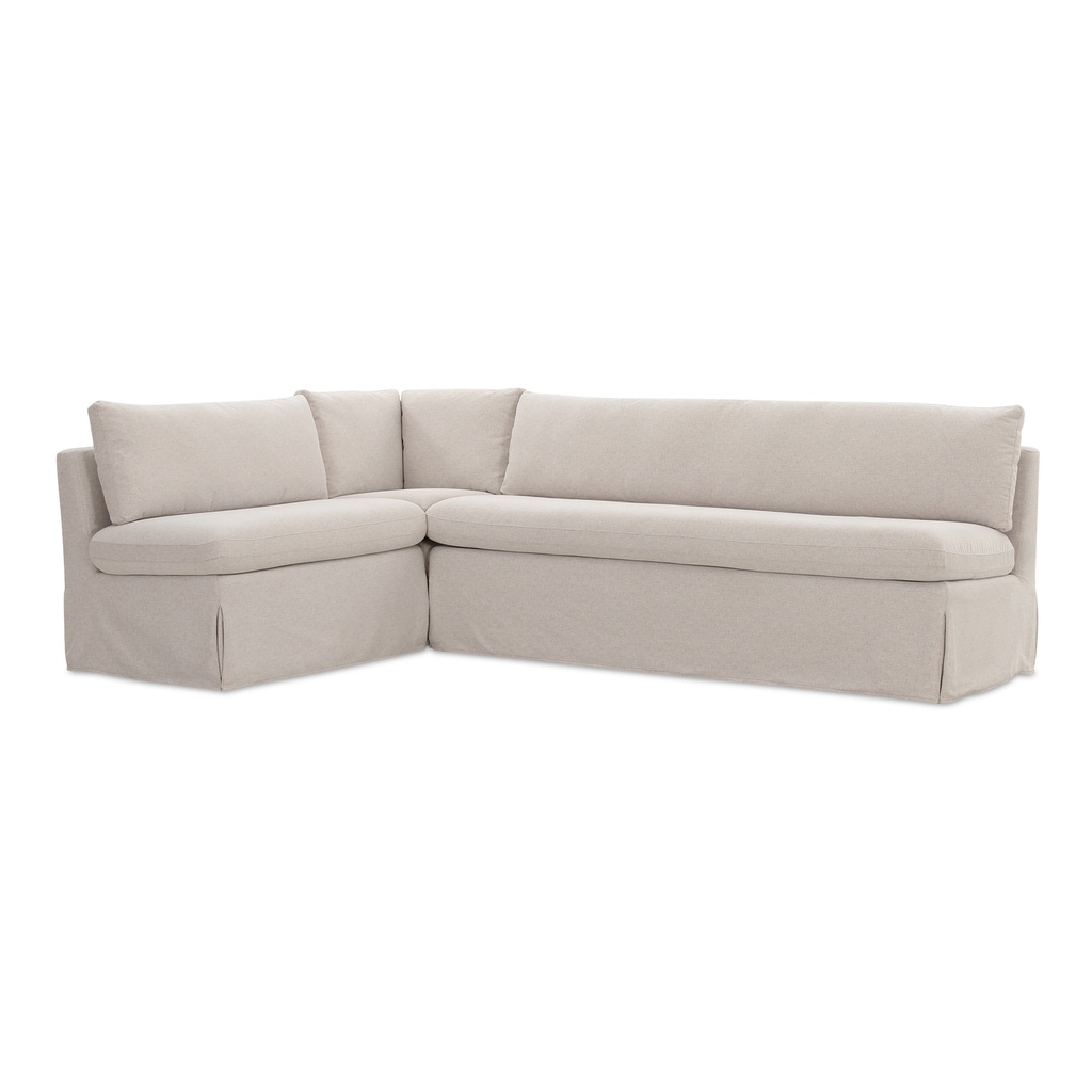 Fable Slipcover Dining Banquette L-Shape Beige 100.5 in. - 2