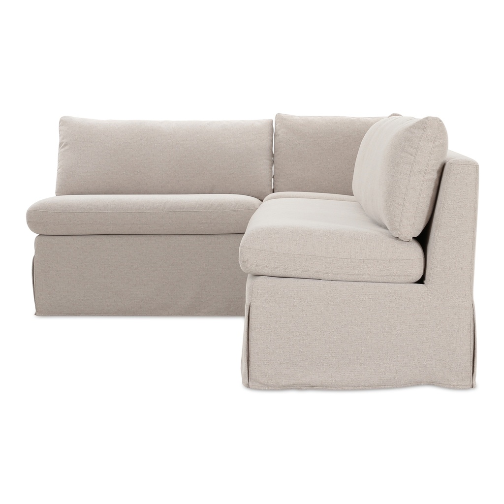 Fable Slipcover Dining Banquette L-Shape Beige 100.5 in. - 3