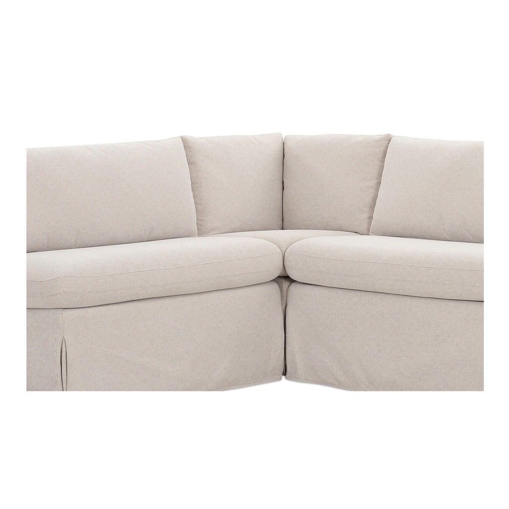 Fable Slipcover Dining Banquette L-Shape Beige 100.5 in. - 5