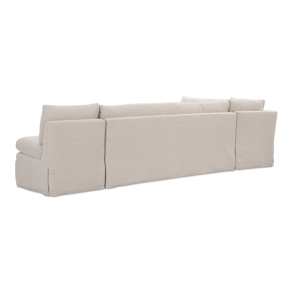 Fable Slipcover Dining Banquette L-Shape Beige 125.5 in. - 1