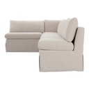 Fable Slipcover Dining Banquette L-Shape Beige 125.5 in. - 3