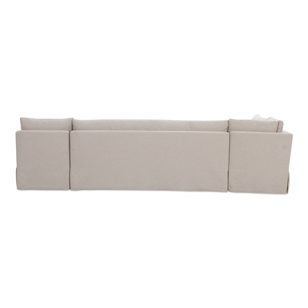 Fable Slipcover Dining Banquette L-Shape Beige 125.5 in. - 4