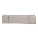 Fable Slipcover Dining Banquette L-Shape Beige 125.5 in. - 4