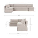 Fable Slipcover Dining Banquette L-Shape Beige 125.5 in. - 10