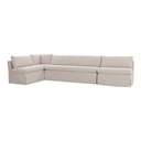 Fable Slipcover Dining Banquette L-Shape Beige 139.5 in. - 2