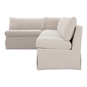 Fable Slipcover Dining Banquette L-Shape Beige 139.5 in. - 3