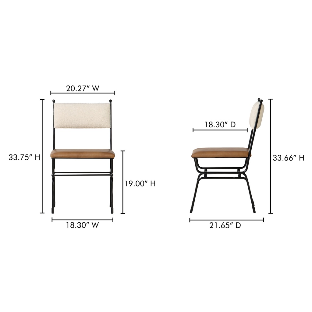 Posta Dining Chair Brown Leather - 8