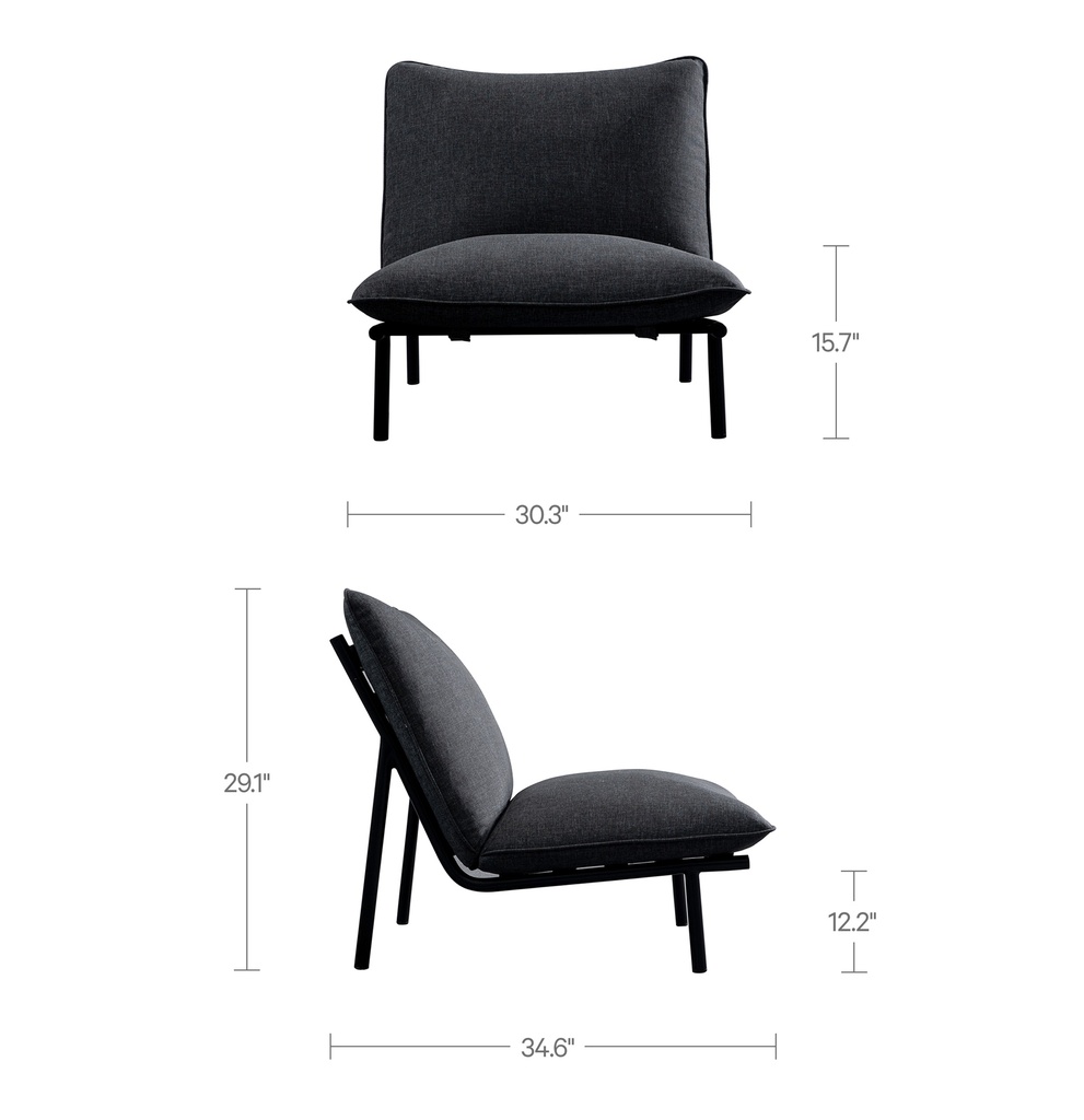 Morgan Outdoor Accent Chair Speckled Charcoal - 6