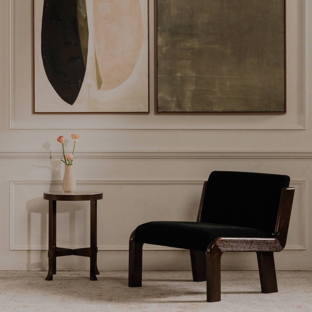 Edie Accent Chair Black Faux Mohair - 8