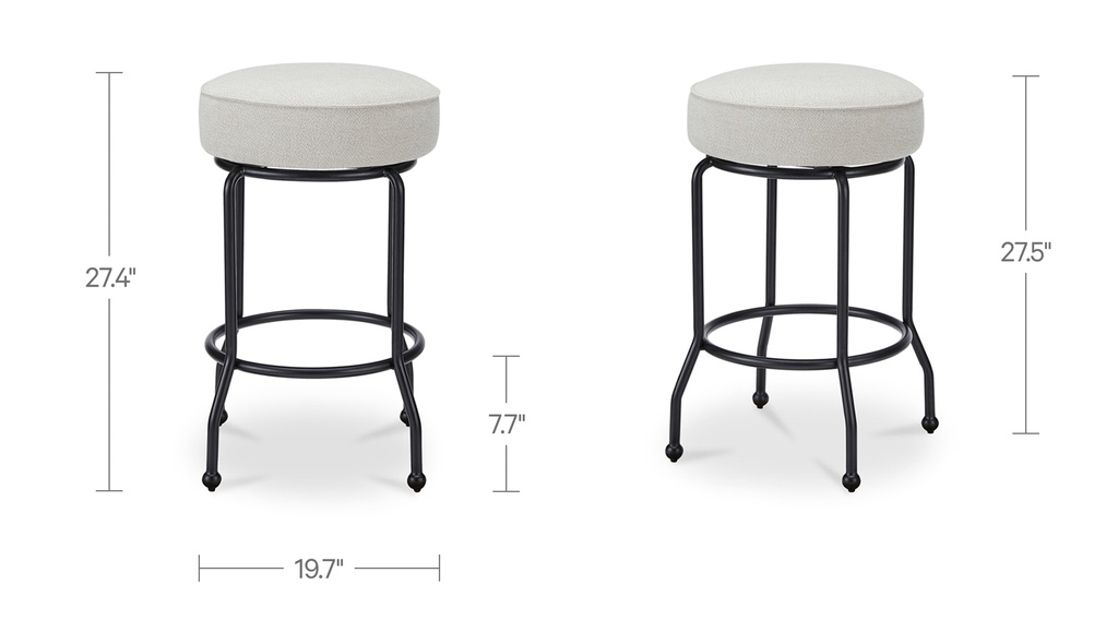 Kelsey Swivel Counter Stool Beige - 4